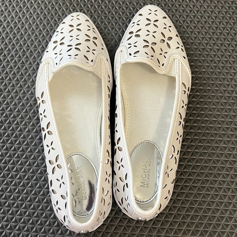 Michael Kors White Cutout Sneaker Flats